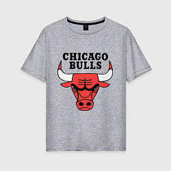 Футболка оверсайз женская Chicago Bulls, цвет: меланж