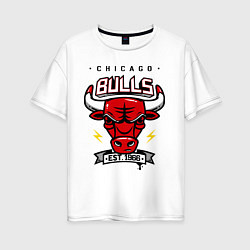 Футболка оверсайз женская Chicago Bulls est. 1966, цвет: белый