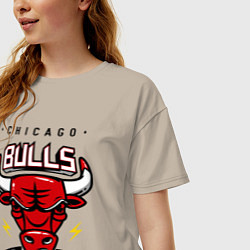 Футболка оверсайз женская Chicago Bulls est. 1966, цвет: миндальный — фото 2