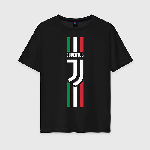 Женская футболка оверсайз FC Juventus: Italy / Черный – фото 1