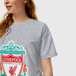 Футболка оверсайз женская Liverpool FC, цвет: меланж — фото 2