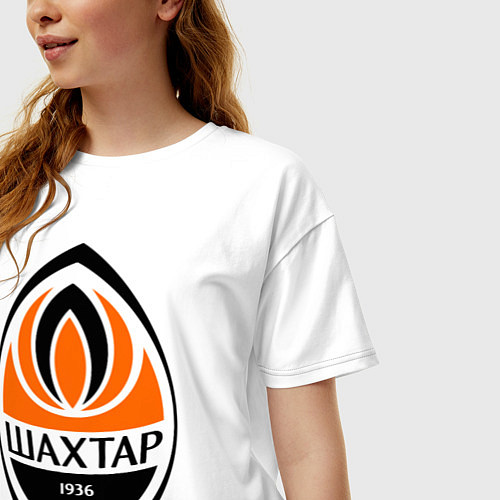 Женская футболка оверсайз ФК Шахтёр / Белый – фото 3
