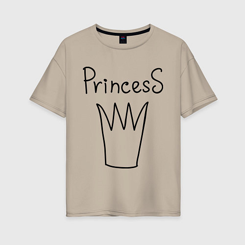 Женская футболка оверсайз PrincesS picture / Миндальный – фото 1