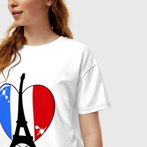Женская футболка оверсайз France Love / Белый – фото 3