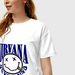 Футболка оверсайз женская Nevermind Nirvana, цвет: белый — фото 2