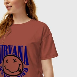 Футболка оверсайз женская Nevermind Nirvana, цвет: кирпичный — фото 2