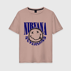 Футболка оверсайз женская Nevermind Nirvana, цвет: пыльно-розовый