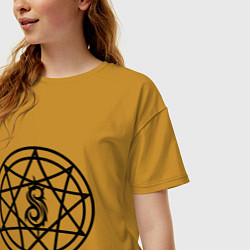 Футболка оверсайз женская Slipknot Pentagram, цвет: горчичный — фото 2