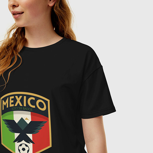 Женская футболка оверсайз Mexico Football / Черный – фото 3