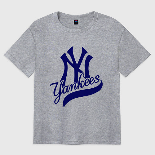 Женская футболка оверсайз NY - Yankees / Меланж – фото 1