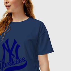 Футболка оверсайз женская NY - Yankees, цвет: тёмно-синий — фото 2