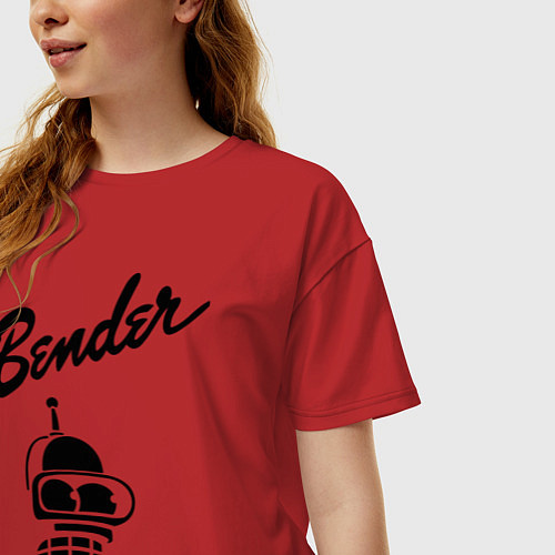 Женская футболка оверсайз Bender monochrome / Красный – фото 3