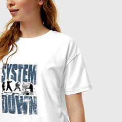 Футболка оверсайз женская System of a Down большое лого, цвет: белый — фото 2
