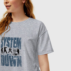 Футболка оверсайз женская System of a Down большое лого, цвет: меланж — фото 2