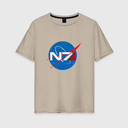 Футболка оверсайз женская NASA N7, цвет: миндальный