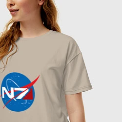 Футболка оверсайз женская NASA N7, цвет: миндальный — фото 2
