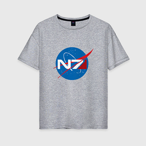 Женская футболка оверсайз NASA N7 / Меланж – фото 1