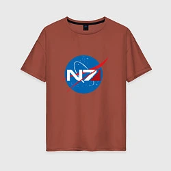 Футболка оверсайз женская NASA N7, цвет: кирпичный