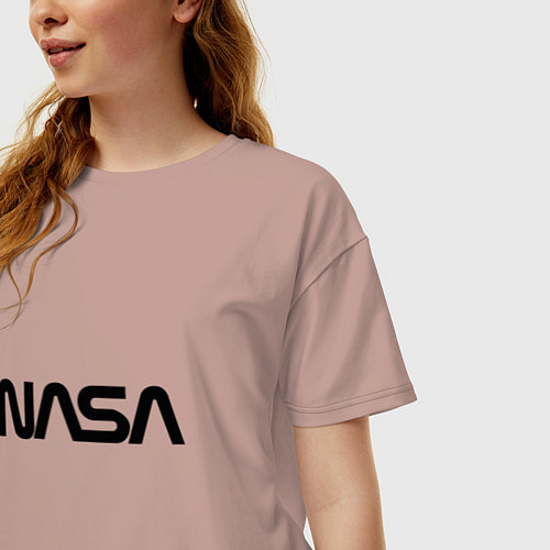 Женская футболка оверсайз NASA / Пыльно-розовый – фото 3