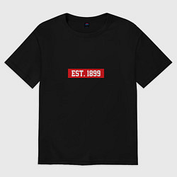 Футболка оверсайз женская FC Barcelona Est. 1899, цвет: черный
