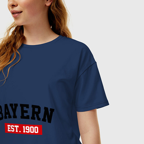 Женская футболка оверсайз FC Bayern Est. 1900 / Тёмно-синий – фото 3