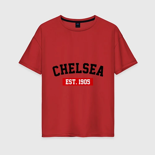 Женская футболка оверсайз FC Chelsea Est. 1905 / Красный – фото 1