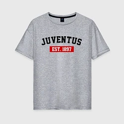 Футболка оверсайз женская FC Juventus Est. 1897, цвет: меланж