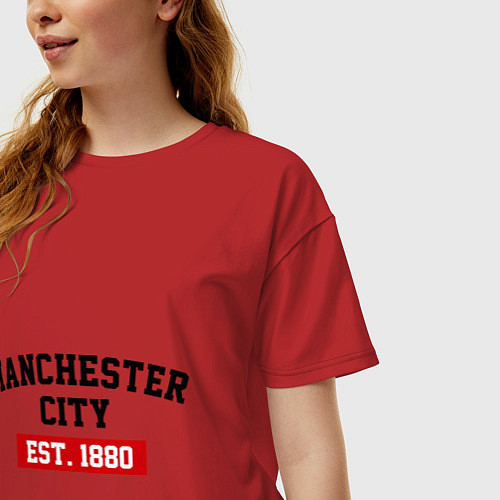 Женская футболка оверсайз FC Manchester City Est. 1880 / Красный – фото 3