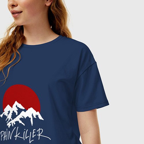 Женская футболка оверсайз Painkiller Mountain / Тёмно-синий – фото 3