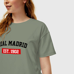 Футболка оверсайз женская FC Real Madrid Est. 1902, цвет: авокадо — фото 2
