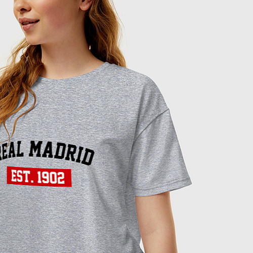 Женская футболка оверсайз FC Real Madrid Est. 1902 / Меланж – фото 3