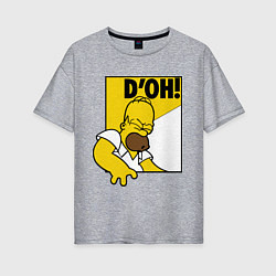 Футболка оверсайз женская Homer D'OH!, цвет: меланж