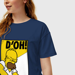 Футболка оверсайз женская Homer D'OH!, цвет: тёмно-синий — фото 2