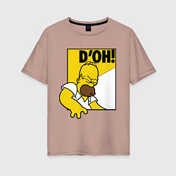 Футболка оверсайз женская Homer D'OH!, цвет: пыльно-розовый