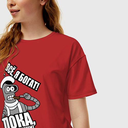 Женская футболка оверсайз Бэндер: пока, неудачники / Красный – фото 3