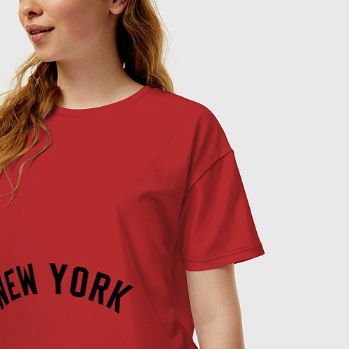 Женская футболка оверсайз New York Logo / Красный – фото 3