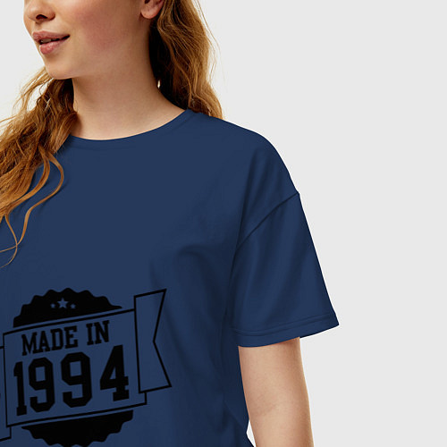 Женская футболка оверсайз Made in 1994 / Тёмно-синий – фото 3