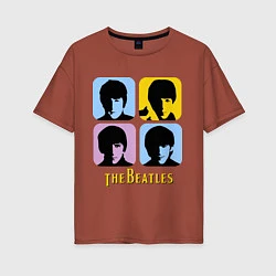 Футболка оверсайз женская The Beatles: pop-art, цвет: кирпичный