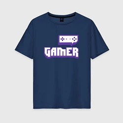 Футболка оверсайз женская Twitch Gamer, цвет: тёмно-синий