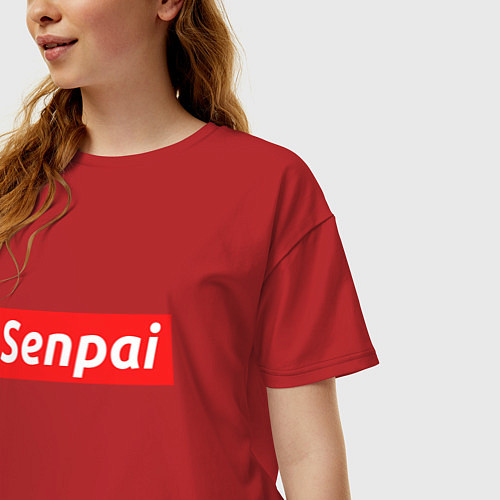 Женская футболка оверсайз Senpai Supreme / Красный – фото 3
