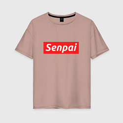 Футболка оверсайз женская Senpai Supreme, цвет: пыльно-розовый