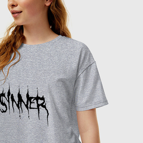 Женская футболка оверсайз Real Sinner / Меланж – фото 3