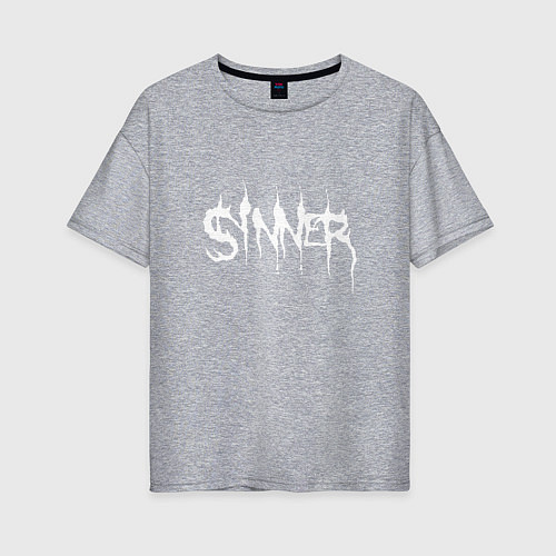 Женская футболка оверсайз Real Sinner / Меланж – фото 1