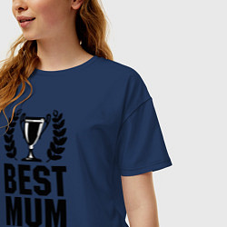 Футболка оверсайз женская Best mum ever, цвет: тёмно-синий — фото 2