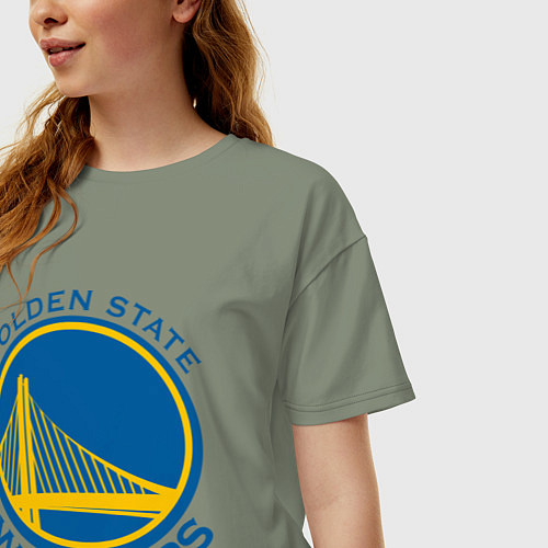Женская футболка оверсайз Golden state Warriors / Авокадо – фото 3