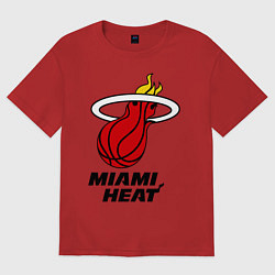 Футболка оверсайз женская Miami Heat-logo, цвет: красный