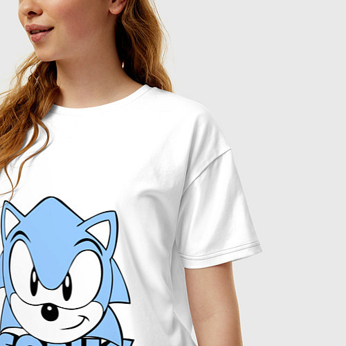 Женская футболка оверсайз Соник / Белый – фото 3