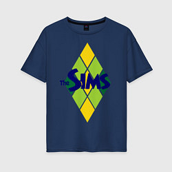 Футболка оверсайз женская The Sims, цвет: тёмно-синий