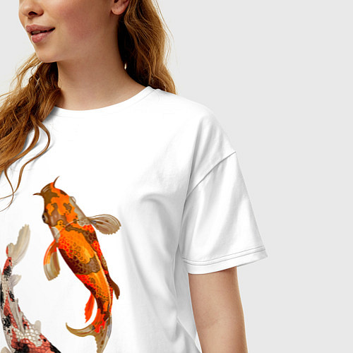 Женская футболка оверсайз Инь-Ян / Белый – фото 3