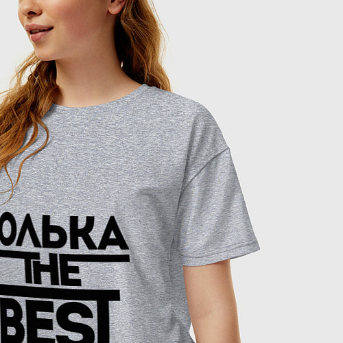 Женская футболка оверсайз Юлька the best / Меланж – фото 3